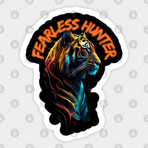 Fearless Hunter Tiger Shirt - Bold Wildlife Design Sticker by Urbanprint